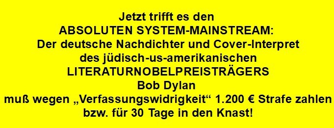 Peter Töpfer, Peter Post, Strafbefehl, Kennzeichen verfassungswidriger Organisationen, Einheitsfrontlied, Bertolt Brecht, Hanns Eisler, Neil Young, Beatles, George Harrison, John Lennon, Solitude, Black Sabbath, Bob Dylan, deutscher Nachdichter, Interpret, Literaturnobelpreisträger, Anton Günther, Unsre Heimat, Hoffmann von Fallersleben, § 86a Abs. 1 Nr. 1 StGB,